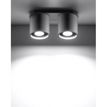 Lampy-sufitowe - szary plafon 2xgu10 orbis sl.0055 sollux lighting 