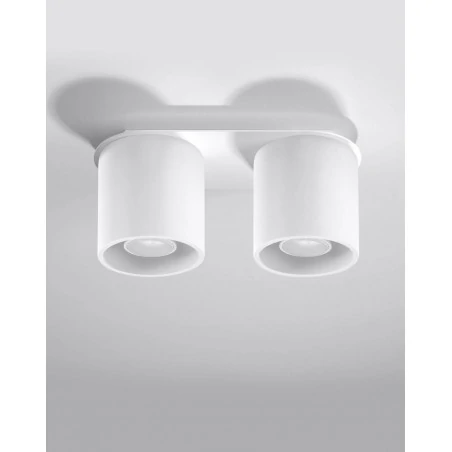 Lampy-sufitowe - biały plafon 2xgu10 orbis sl.0056 sollux lighting 