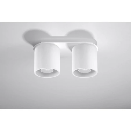 Lampy-sufitowe - biały plafon 2xgu10 orbis sl.0056 sollux lighting 