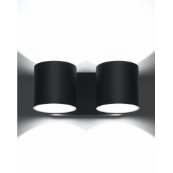 Kinkiety-do-salonu - czarny kinkiet tuba 2xg9 orbis sl.0660 sollux lighting 