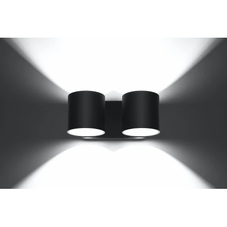 Kinkiety-do-salonu - czarny kinkiet tuba 2xg9 orbis sl.0660 sollux lighting 