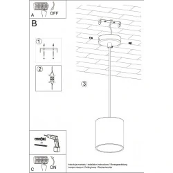 Lampy-sufitowe - czarna lampa wisząca gu10 orbis sl.0051 sollux lighting 