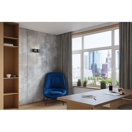 Kinkiety-do-salonu - sl.0657 czarny kinkiet podwójny góra-dół kwadraty 2xg9 quad sollux 