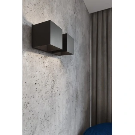 Kinkiety-do-salonu - sl.0657 czarny kinkiet podwójny góra-dół kwadraty 2xg9 quad sollux 