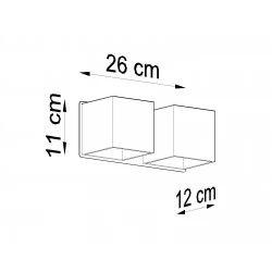 Oswietlenie - sl.0657 czarny kinkiet podwójny góra-dół kwadraty 2xg9 quad sollux 