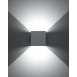 Kinkiety - sl.0544 kinkiet kwadrat 6w luca biały led ciepłe światło 3000k ip54 sollux 