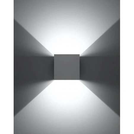 Kinkiety - sl.0544 kinkiet kwadrat 6w luca biały led ciepłe światło 3000k ip54 sollux 