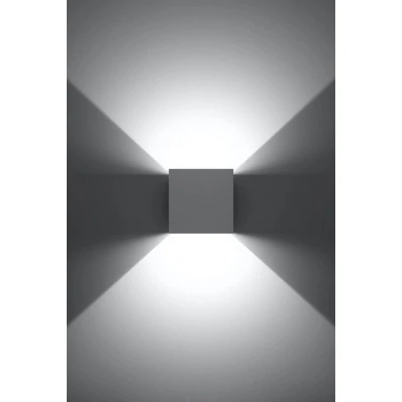 Kinkiety - sl.0544 kinkiet kwadrat 6w luca biały led ciepłe światło 3000k ip54 sollux 