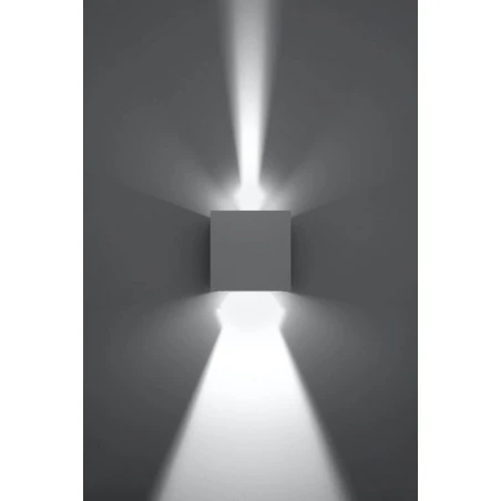 Kinkiety - sl.0544 kinkiet kwadrat 6w luca biały led ciepłe światło 3000k ip54 sollux 