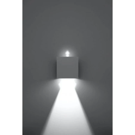 Kinkiety - sl.0544 kinkiet kwadrat 6w luca biały led ciepłe światło 3000k ip54 sollux 