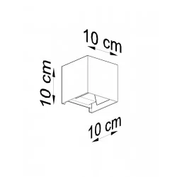 Kinkiety - sl.0544 kinkiet kwadrat 6w luca biały led ciepłe światło 3000k ip54 sollux 