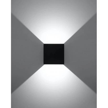 Kinkiety-do-salonu - sl.0545 kinkiet luca czarny kwadrat 6w 3000k led ip54 sollux 