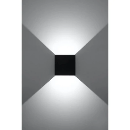 Kinkiety-do-salonu - sl.0545 kinkiet luca czarny kwadrat 6w 3000k led ip54 sollux 