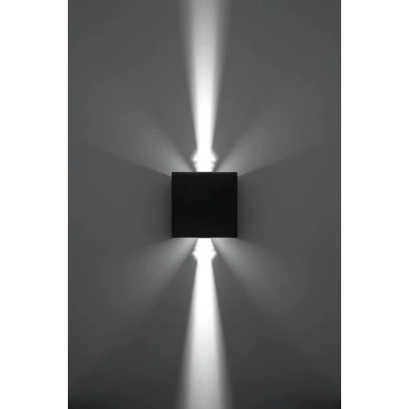 Kinkiety-do-salonu - sl.0545 kinkiet luca czarny kwadrat 6w 3000k led ip54 sollux 