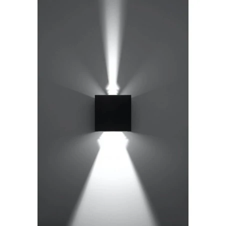Kinkiety-do-salonu - sl.0545 kinkiet luca czarny kwadrat 6w 3000k led ip54 sollux 