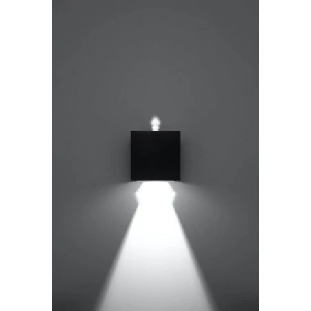 Kinkiety-do-salonu - sl.0545 kinkiet luca czarny kwadrat 6w 3000k led ip54 sollux 