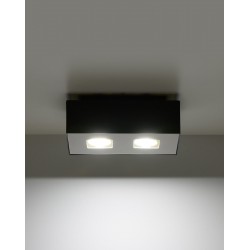 Oswietlenie-sufitowe - czarny plafon 2xgu10 mono sl.0071 sollux lighting 
