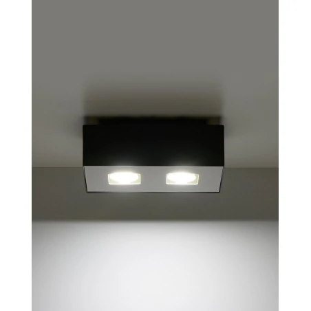 Oswietlenie-sufitowe - czarny plafon 2xgu10 mono sl.0071 sollux lighting 
