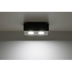 Oswietlenie-sufitowe - czarny plafon 2xgu10 mono sl.0071 sollux lighting 
