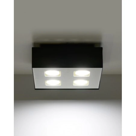 Oswietlenie-sufitowe - czarny plafon 4xgu10 mono sl.0073 sollux lighting 
