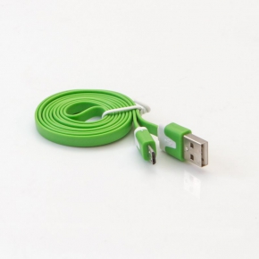 Kable-usb - zielony metrowy kabel usb do ładowania telefonu 2.0 wtyk a-micro b sm7001g 