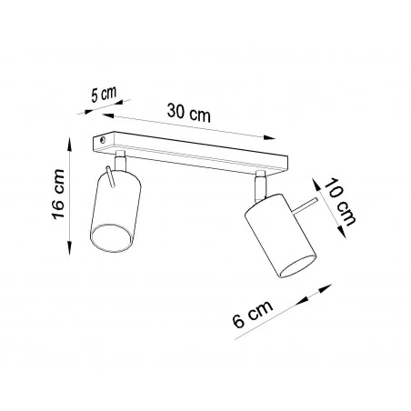 Oswietlenie-sufitowe - oprawa oświetleniowa listwa szara 2xgu10 ring 2 sl.0450 sollux 
