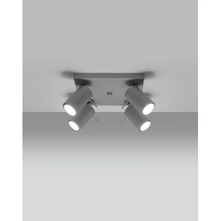 Oswietlenie-sufitowe - plafon ring 4xgu10 szary ruchomy polski 5lat gwarancji sl.0452 sollux 