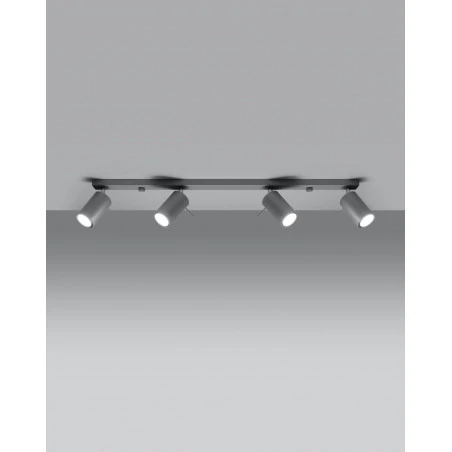 Oswietlenie-sufitowe - szara listwa oświetleniowa na 4 klosze ring sl.0453 sollux lighting 