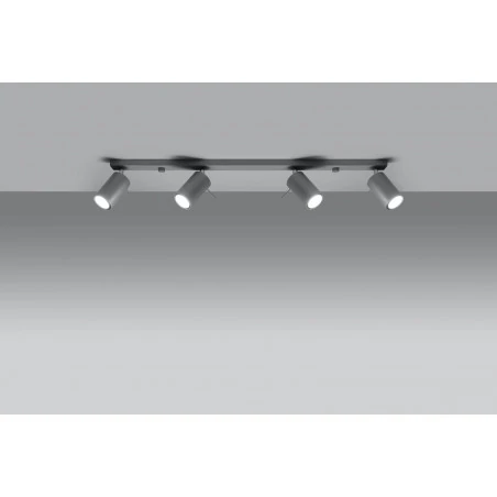Oswietlenie-sufitowe - szara listwa oświetleniowa na 4 klosze ring sl.0453 sollux lighting 