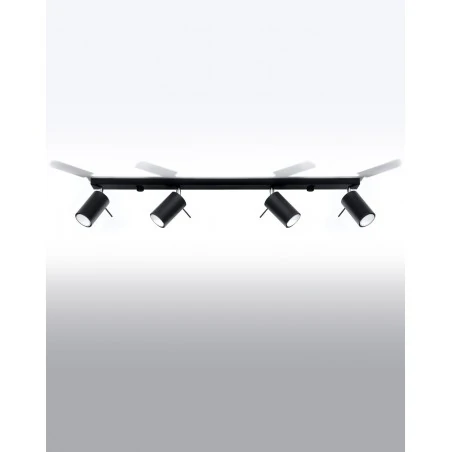 Oswietlenie-sufitowe - czarna listwa oświetleniowa na 4 klosze ring sl.0332 sollux lighting 