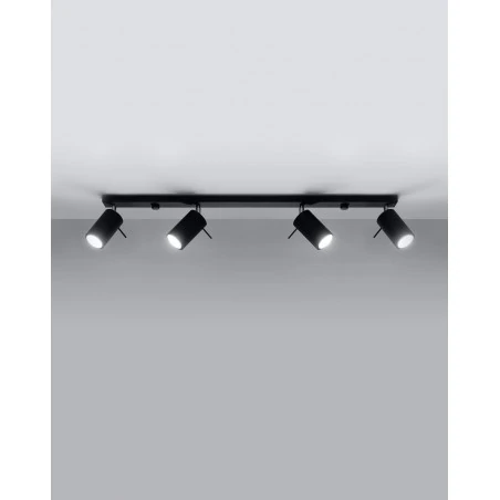Oswietlenie-sufitowe - czarna listwa oświetleniowa na 4 klosze ring sl.0332 sollux lighting 