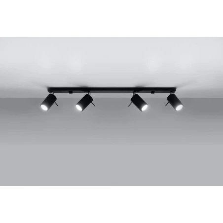 Oswietlenie-sufitowe - czarna listwa oświetleniowa na 4 klosze ring sl.0332 sollux lighting 