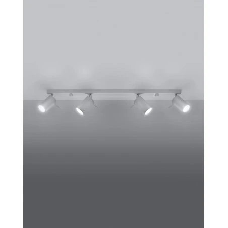 Oswietlenie-sufitowe - biała listwa oświetleniowa na 4 klosze ring sl.0331 sollux lighting 