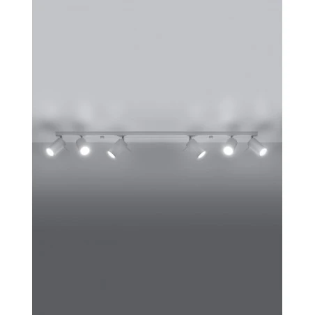 Oswietlenie-sufitowe - biała lista oświetleniowa na 6 kloszy ring sl.0333 sollux lighting 