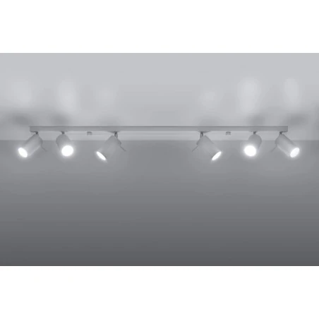 Oswietlenie-sufitowe - biała lista oświetleniowa na 6 kloszy ring sl.0333 sollux lighting 