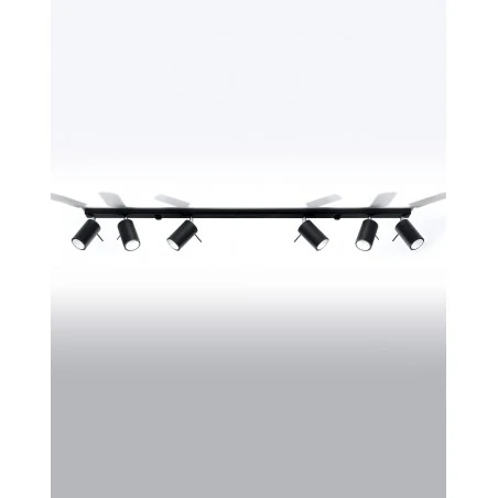 Oswietlenie-sufitowe - czarna listwa oświetleniowa na 6 kloszy ring sl.0334 sollux lighting 