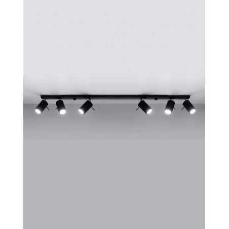 Oswietlenie-sufitowe - czarna listwa oświetleniowa na 6 kloszy ring sl.0334 sollux lighting 