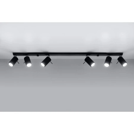 Oswietlenie-sufitowe - czarna listwa oświetleniowa na 6 kloszy ring sl.0334 sollux lighting 