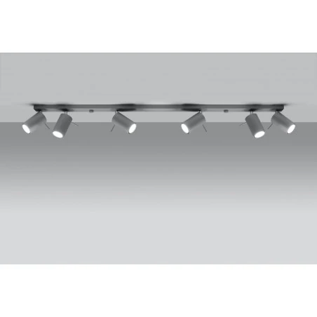 Oswietlenie-sufitowe - szara listwa oświetleniowa na 6 kloszy ring  sl.0454 sollux lighting 