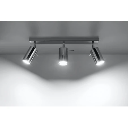 Oswietlenie-sufitowe - listwa oświetleniowa chromowane tuby 3xgu10 ring sl.0729 sollux 