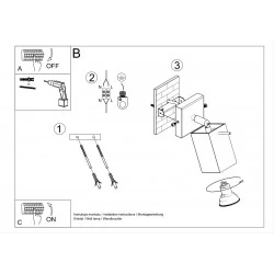 Kinkiety - szary kinkiet merida sl.0455 sollux lighting 