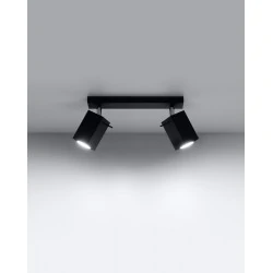 Oswietlenie-sufitowe - czarny plafon 2xgu10 merida sl.0100 sollux lighting 