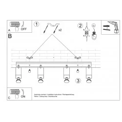 Oswietlenie-sufitowe - biały plafon merida 4l sl.0463 sollux lighting 