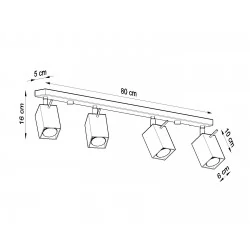 Oswietlenie-sufitowe - czarny plafon merida 4l sl.0459 sollux lighting 