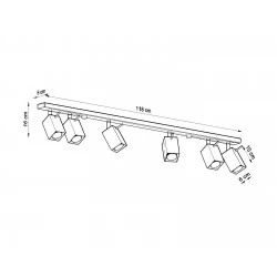 Oswietlenie-sufitowe - czarny plafon 6xgu10 merida sl.0460 sollux lighting 