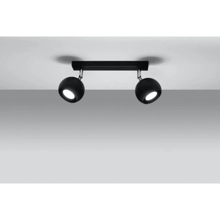 Oswietlenie-sufitowe - czarny plafon 2xgu10 oculare sl.0444 sollux lighting 