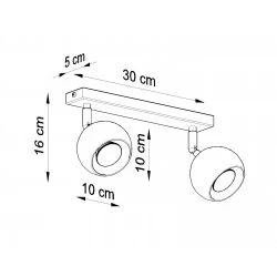 Oswietlenie-sufitowe - czarny plafon 2xgu10 oculare sl.0444 sollux lighting 