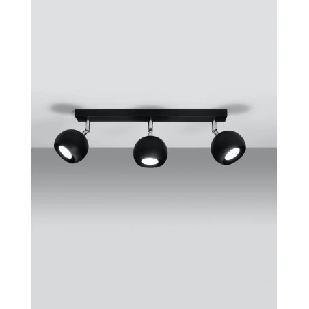Oswietlenie-sufitowe - czarny plafon 3xgu10 oculare sl.0445 sollux lighting 