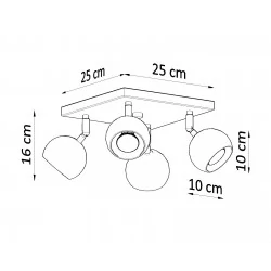 Oswietlenie-sufitowe - biały plafon 4xgu10 oculare sl.0440 sollux lighting 