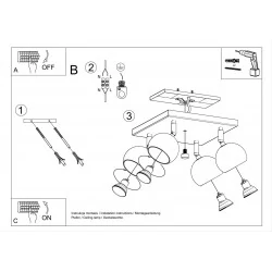 Oswietlenie-sufitowe - biały plafon 4xgu10 oculare sl.0440 sollux lighting 